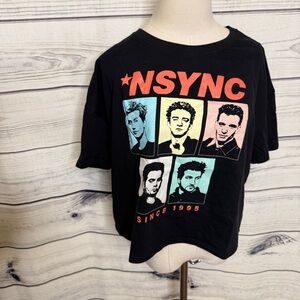 NSYNC Black Graphic Women's Crop Top